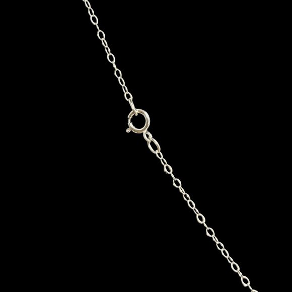 Sterling Silver Cable Chain Necklace With CZ Teardrop Pendant (4709) - Picture 4 of 4